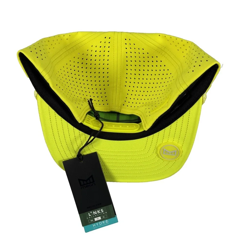 NEW Melin Hydro Coronado Links Golf Performance Snapback Hat Neon Yellow